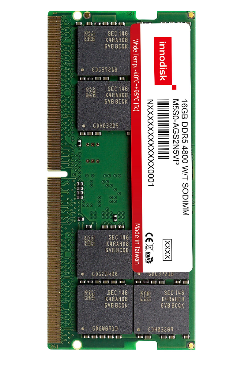Innodisk M5S0-AGS2N5VP (16GB DIMM SO-DDR-5 DDR V, Industrial, <b>-40 to 85�C</b>)